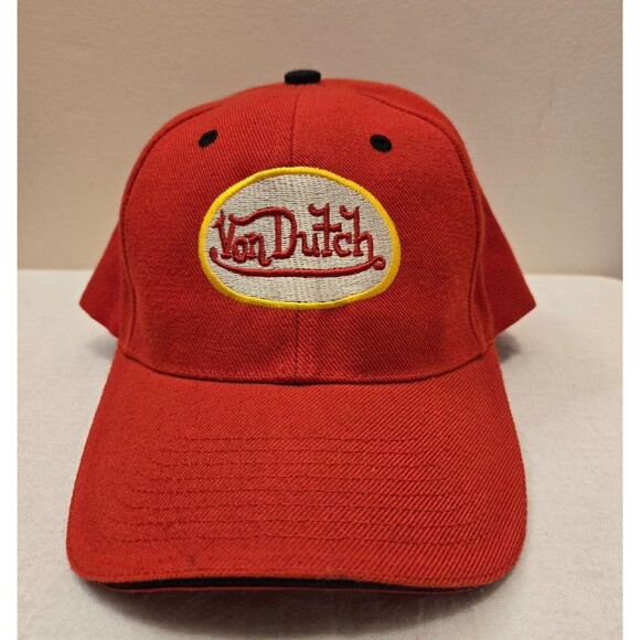 Von Dutch Adjustable One Size Hat/Cap White Red Yellow Patch Logo - Picture 1 of 7